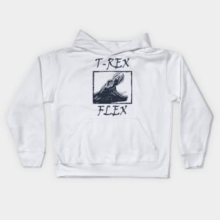 T-Rex Flex Dino Distressed Retro Black Kids Hoodie